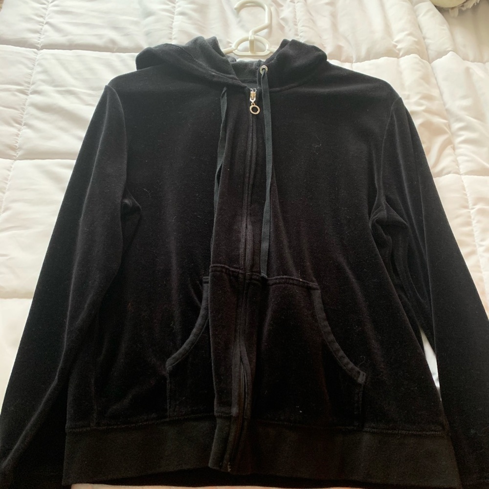 velvet zip up hoodie